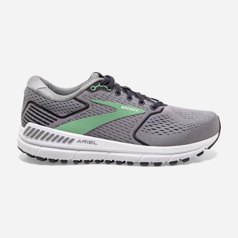 Brooks Women's Ariel '20 Road Running Shoes Singapore - Alloy/Grey/Black/Green (78620-KCWR)